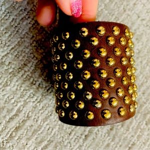 Studded leather bracelet
